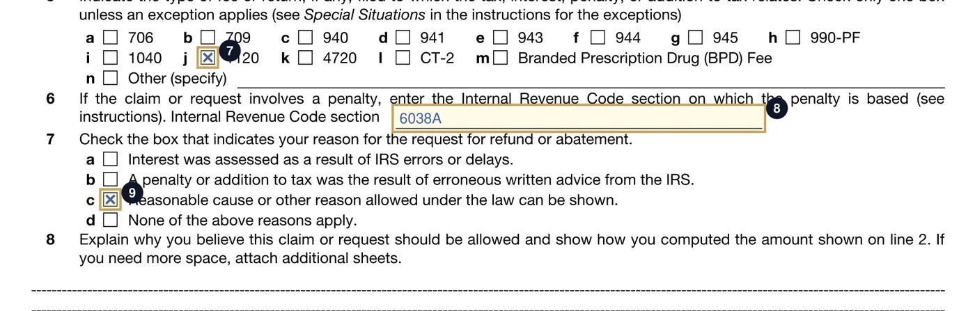 Form 843, page 2